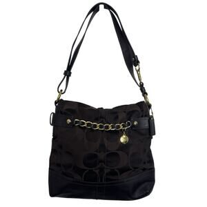 Coach Signature Leather Sateen Brown Crossbody Bag Convertible Strap F18862